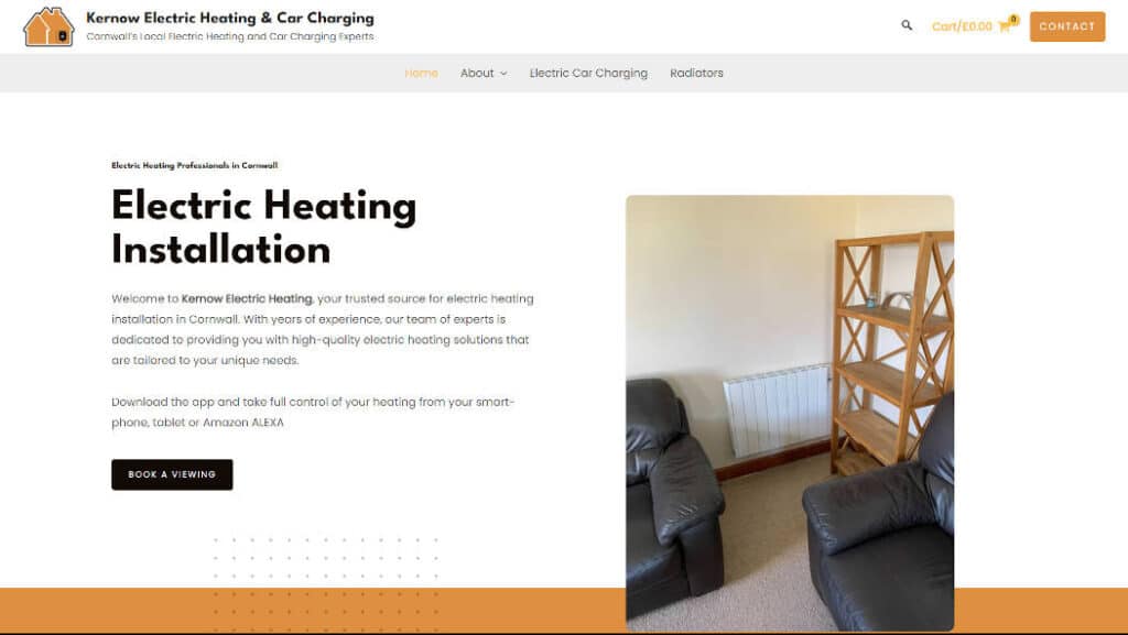 Kernow Electric Heating homepage