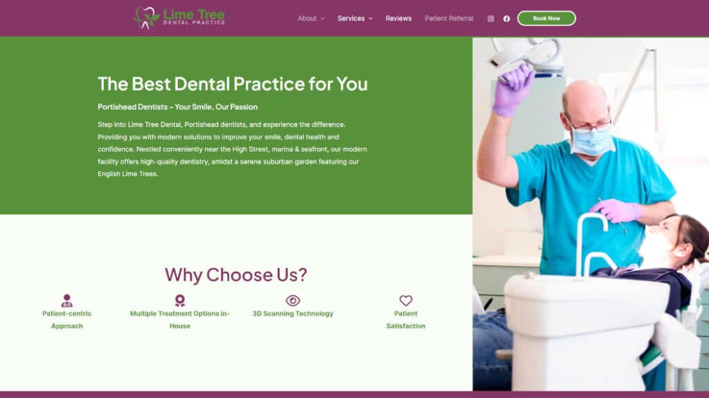Limetree Dental Practice Homepage